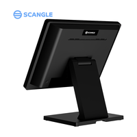 Sistem POS Layar Sentuh Scangle 15" Windows 10/11 Layar Sentuh Kapasitif IPS Tampilan VFD 20x2 Opsional RAM 4-16GB SSD 64-256GB