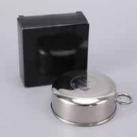 Gobelet de voyage télescopique pliable en acier inoxydable avec logo personnalisé, 75 ml, 150 ml, 250 ml, portable, pour l'extérieur, avec porte-clés