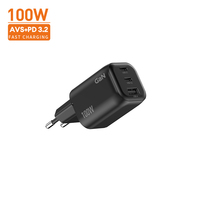 Chargeur rapide USB-C GaN 100W 65W 2C1A avec AVS PD3.2 ultra compact pour iPhone 17, Samsung S25 et Google Pixel 10