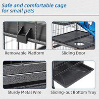 Cage carrée tubulaire de luxe pour animaux de compagnie de 20 "x 20" avec roulettes pour relocalisation