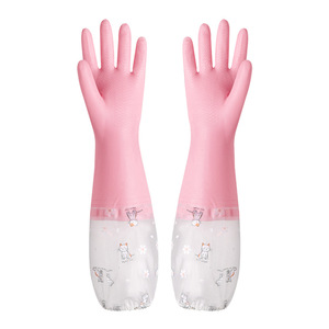 Comfortable Household Dishwashing <b>Gloves</b> Extra <b>Long</b> Thickened Waterproof Rubber Latex <b>Gloves</b> For Kitchen Cleaning - Product Image 5