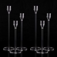 3 pièces Porte-bougie en acrylique Centre de table pour table, Porte-bougie conique pour décoration de mariage, Salle à manger, Halloween