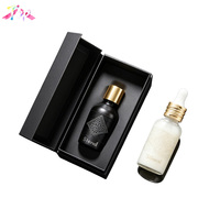 Emballages en carton noir de luxe personnalisés, boîtes rigides magnétiques pour flacons compte-gouttes en verre de 15 ml, 30 ml, 50 ml