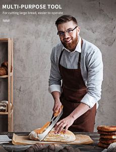 Couteau à pizza de 14 pouces, nouveau design, couleur noire, lame tranchante, accessoires pour four à pizza, ensemble d'outils avec manche en bois de caoutchouc - Product Image 3