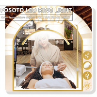 Lampe de sol demi-lune en aluminium à LED 45W 110V/240V à température de couleur réglable 3200K-5600K pour salon de beauté