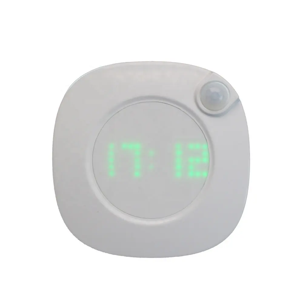 Battery Operated Pir Led Nachtlampje Met Klok Led Motion Sensor Nacht Lamp Met Tijd