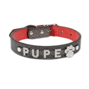 Custom Luxury Charms Diamond Bling Letter Puppy Dog Collar Personalized PU Necklace Rhinestone Free Name Pet Collar with <b>Slide</b> - Product Image 1