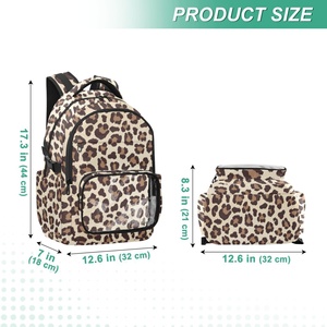 Low Moq Anti Theft <b>Backpack</b> Leopard Waterproof Outdoor Hiking Student Sports Kids Custom Logo Laptop <b>Backpack</b> <b>with</b> PVC Pocket - Product Image 2