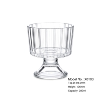 Verre à dessert gravé nordique 280 ml, pot à bougie vide transparent, coupe à glace et pudding, verre à vin
