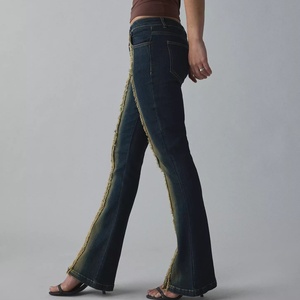 กางเกงยีนส์ทรงขาบานเอวสูงสำหรับผู้หญิง ทรงเข้ารูป ผ้ายีนส์ยืด สไตล์ลำลอง - Product Image 3