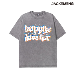 Camiseta Oversize con Fuente Blanca de Doble Línea y Efecto de Borde de Color Arcoíris RGB, con Pequeño Logotipo de Marca en la Parte Superior, Stock en EE. UU., Venta al por Mayor - Product Image 5