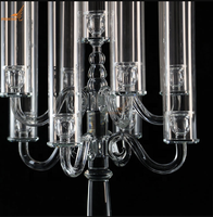 Candélabre en verre doré sur pied, porte-bougie, centre de table, décoration d'intérieur, mariage