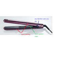Outil de coiffure professionnel pour salon, fer à lisser et à boucler 2 en 1 en céramique, brosse peigne avec voyant lumineux