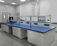Mesa de Trabajo de Laboratorio Escolar de Metal Moderno VitalLab, Escritorio de Pruebas para Estudiantes para Clases de Química y Física