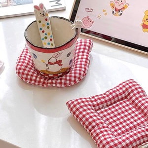 Nettes Muster Baumwolle Untersetzer Stoff Isolier kissen Tisch matte Tischs ets Home Decoration Küchen zubehör für Tasse - Product Image 1