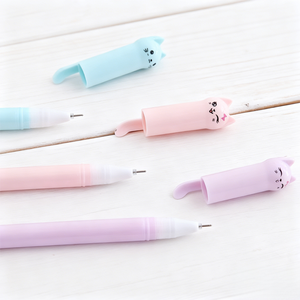 Pena netral plastik kucing kartun dengan logo pena Gel lucu grosir gaya menulis 0.5mm cocok untuk iklan perusahaan - Product Image 6