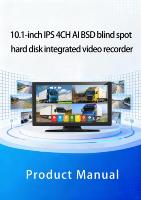 Écran IPS 10,1 pouces, système de détection IA BSD 4 canaux, enregistreur vidéo sur disque dur, 4 caméras de recul AHD 1080P, kit de vision nocturne
