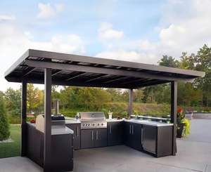 Cucina Esterna Modulare in Acciaio Inox con Isola BBQ, Set Completo di Griglie e Mobili Personalizzati - Product Image 1