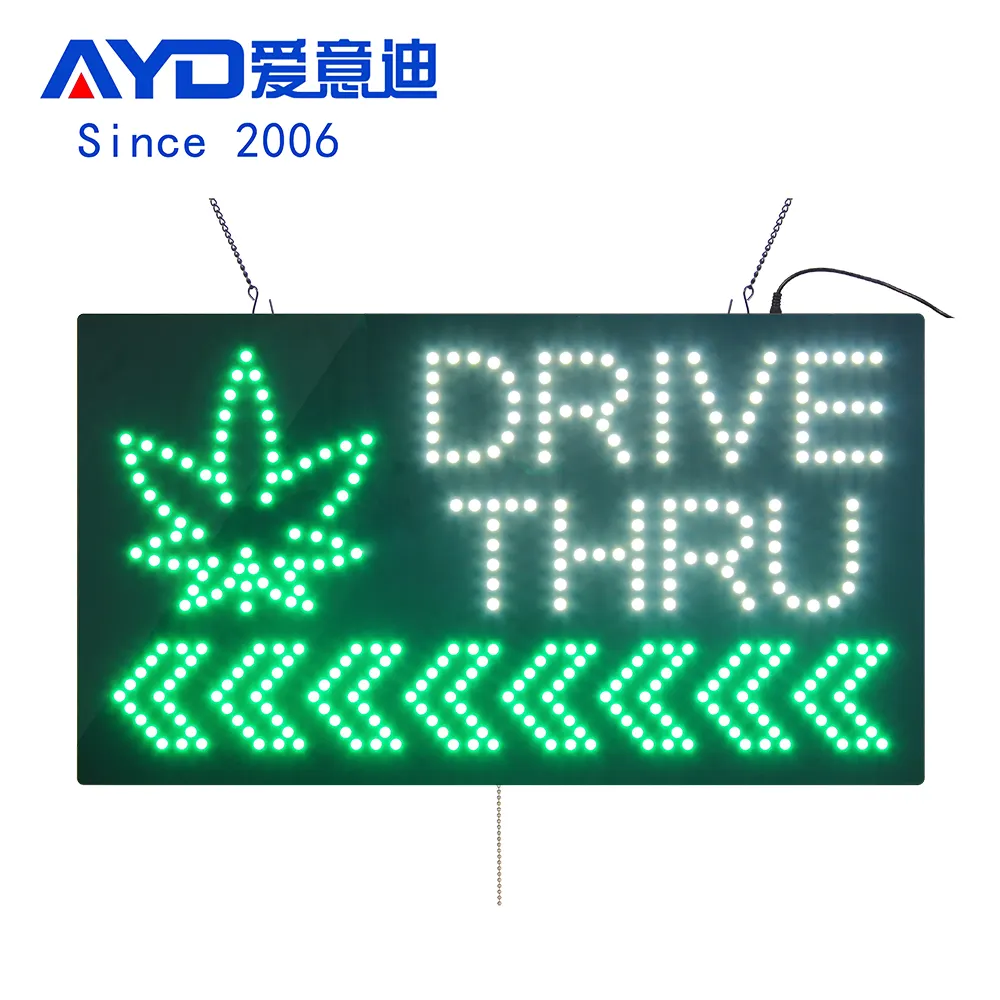 17*31 Inch Super Bright Open AUTO Drive Thru Sign, Street Advertising Display Led Light Animated Billboard for Auto Place