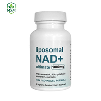 10 en 1 Formule Avancée Liposomale NAD+ 1000mg Complément Alimentaire 60 Capsules Resvératrol ALA Astaxanthine Glutathion Quercétine Boost
