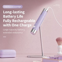Lampe UV 2-en-1 de bureau et portable rechargeable pour ongles, avec cordon d'alimentation Chrome, séchage rapide, lumière LED multicolore, en métal