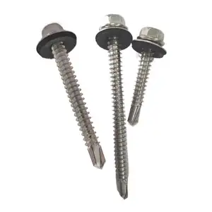 Factory SS316 Stainless Steel Fasteners 25mm Hex Head Self-Drilling Screw EPDM Washer M4 Thread Size Metric Measurement System