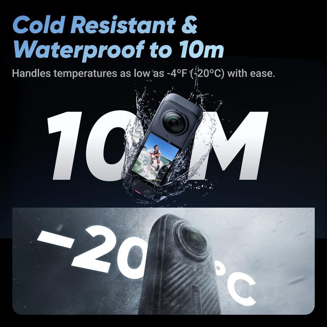 Insta360 X4 - Waterproof 8K 360 Action Camera, 4K Wide-Angle Video, 135 Min Battery Life, AI Editing, Stabilization, for Sports