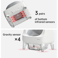 Bac à litière automatique minimaliste à ouverture supérieure, autonettoyant, toilette intelligente pour chat avec capteur de gravité, facile à nettoyer, compact