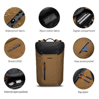 Mochila Escolar Coreana con Diseño Geométrico, con Cierre, Resistente a Impactos y al Agua, para Portátil, Gran Capacidad, Ligera