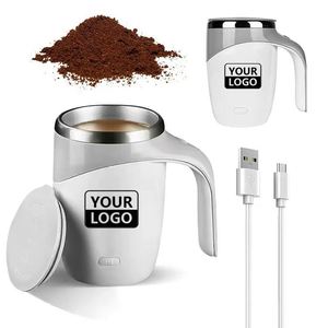 Bouteille de shaker à protéines électrique portable à rotation automatique personnalisée de 380 ml, tasse à café avec couvercle, logo personnalisé - Product Image 4