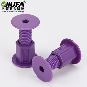 Pata Ajustable para Muebles Jiufa, Plástico Morado, 30 mm de Diámetro, Estabilizador para Armario y Guardarropa, Fácil Instalación - Product Image 2