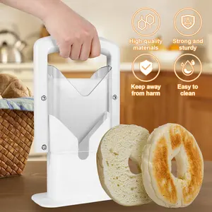 <b>Bagel</b> Cutter <b>Slicer</b> with Handle Household <b>Bagel</b> <b>Slicer</b> Stainless Steel <b>Bagel</b> Precision Cutter Reusable Bread <b>Slicer</b> Kitchen Tool - Product Image 2