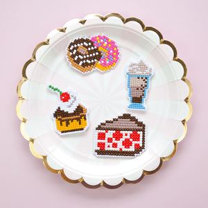 New Design <b>Iron</b> on Embroidered Block Style Ice Cream Cake Donut Desert Patch for Clothes Bag Decoration - Product Image 4