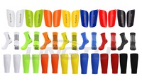 LINGTU Vente en gros Ensemble de chaussettes antidérapantes pour l'entraînement de football, protège-tibias de football, manchons de protection pour tibias, chaussettes de football à grip