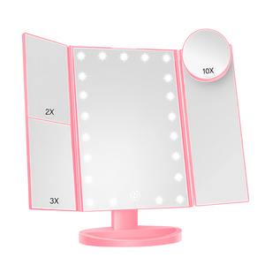 Hot Selling Smart Touch Screen Foldable 180 Degree LED Cosmetic Makeup <b>Mirror</b> 2025 <b>Square</b> Desktop <b>Mirror</b> - Product Image 1