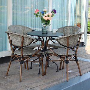 Bộ Ghế Và Bàn Ăn Bằng Nhôm Lưới Cho Quán Cà Phê Nhà Hàng Ngoài Trời Giá Tốt Nhất Ghế Quán Rượu Pháp Xếp Chồng Được Ghế Sân Vườn - Product Image 5