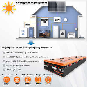 <b>24V</b> 300Ah <b>Battery</b> Pack with MPPT Controller External 200A BMS 6000+ Deep Cycles for Golf Cart & Off-grid Use - Product Image 4