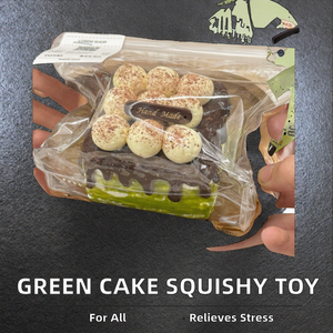 <b>HOT</b> Trending Green Cake Squishy Toy Slow-Rising Sensory Fidget Stress Relief Cute Calming Food-Grade Silicone Funny 14+ Bulk - Product Image 2
