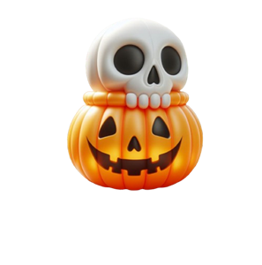 2025 New The Dead Halloween Inflatable Animated Black Cat On Pumpkin with Sugar Skull with Built-in LED Yard Lawn Garden Decor - Product Image 1
