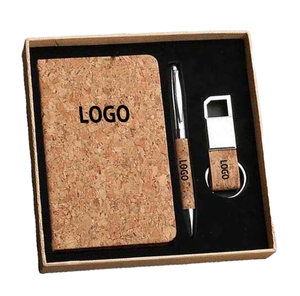 2026 Trending Creative Soft Wood Grain Keychain <b>Notebook</b> Set <b>A7</b> Dairy Gift Sets - Product Image 1