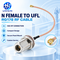 Kabel Koaksial RG178 Konektor N Female U.FL 50 Ohm Pigtail Tipis Fleksibel 15cm 0-3GHz IoT Modul PCB Nirkabel Antena Jumper