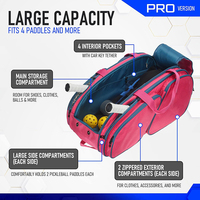 Sac de pickleball fin et léger, adapté à diverses sports de balle, sac de pickleball thermique multifonctionnel avec rangement compartimenté