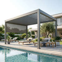 Pergola Bioclimatique Motorisée Anyhoo 4x3m en Aluminium avec Toit à Lames Orientables, Kit Étanche pour Terrasse et Balcon, Éclairage LED