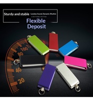 Nouvelles clés USB en gros du fabricant, 8 Go-64 Go, 1 To, avec logo imprimé, mini clé USB rotative en métal en forme d'elfe, haute capacité