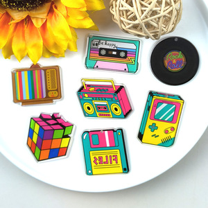 Colgante de Acrílico con Forma de Consola de Videojuegos, Cubo de <span class=keywords><strong>Rubik</strong></span>, Dibujos Animados, Divertido, Disco de Grabadora, Cinta Magnética, para Pendientes, Llaveros, Joyería DIY - Product Image 5