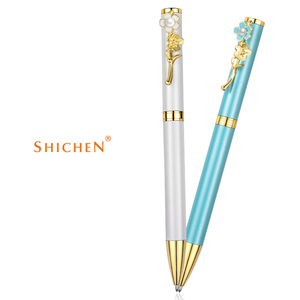 Personalizzato Pubblicità penna a sfera con il diario di cuoio notebook set di lusso del fiore <span class=keywords><strong>Penne</strong></span> a sfera in metallo contenitore di <span class=keywords><strong>regalo</strong></span> come <span class=keywords><strong>regalo</strong></span> di nozze - Product Image 2