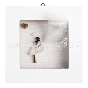 Marco de fotos de ángel, decoración de pared cuadrada, regalo hecho a mano para un amigo o pareja - Product Image 5