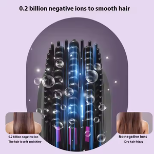 Nuevo Cepillo Alisador Recargable con Base LCD - Cepillo Térmico Portátil con Iones Negativos, Cepillo para Alisar el Cabello sin Daños - Product Image 4