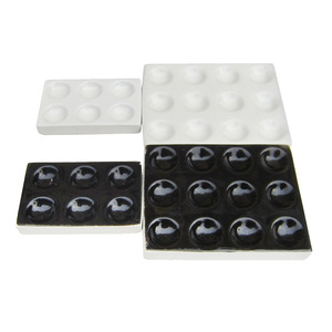 Masakazu Ceramic Colorimetric Plate 6 Hole 12 Cavity White Black <b>Square</b> Flat Bottom Lab Microplate - Product Image 5