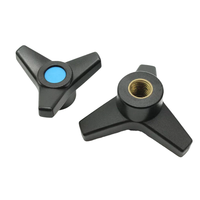 M6 M8 M10 M12 M16 Brass Insret Nuts Hand Tighten Black Plastic Open End Star Lobe Clamping Knob Female